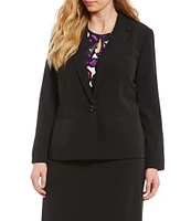 Kasper Plus Size Stretch Crepe Seamed Blazer