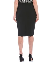 Kasper Plus Size Stretch Crepe Skimmer Skirt