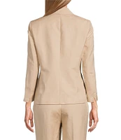 Kasper Refined Linen Blend 3/4 Sleeve Two-Button Jacket