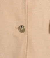 Kasper Refined Linen Blend 3/4 Sleeve Two-Button Jacket