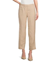 Kasper Refined Linen Blend Straight Leg Pants