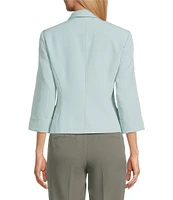 Kasper Shawl Collar 3/4 Sleeve Open Front Crepe Jacket