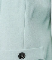 Kasper Shawl Collar 3/4 Sleeve Open Front Crepe Jacket