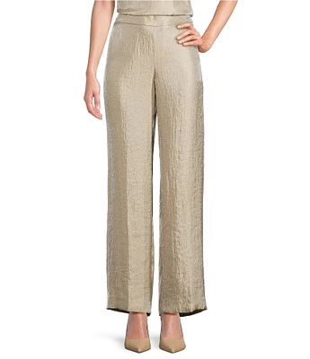 Kasper Shimmer Twill Pull On Wide Leg Pants