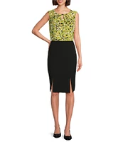 Kasper Sleeveless Pleated Keyhole Neck Top