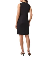 Kasper Sleeveless Round Neck Waist Seam Sheath Dress