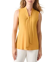 Kasper Sleeveless V-Neck Tie Front Sash Blouse