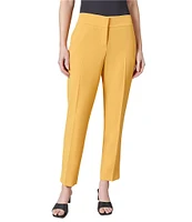 Kasper Solid Crepe Slim Pants