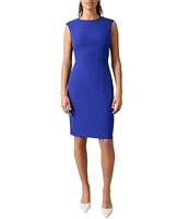 Kasper Stretch Crepe Crew Neck Sleeveless Sheath Dress