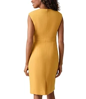 Kasper Stretch Crepe Crew Neck Sleeveless Sheath Dress