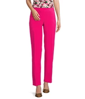 Kasper Stretch Crepe Fly Front Slim Pants