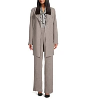 Kasper Stretch Crepe Long Sleeve Open Front Drape Jacket