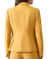 Kasper Stretch Crepe Notch Lapel Long Sleeve Panel Seamed Jacket