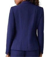 Kasper Stretch Crepe Notch Lapel Long Sleeve Panel Seamed Jacket