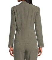 Kasper Stretch Crepe Notch Lapel Neckline Long Sleeve Blazer