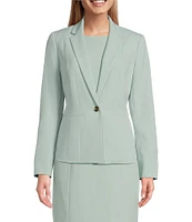 Kasper Stretch Crepe Notch Lapel Neckline Long Sleeve Blazer