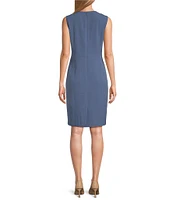 Kasper Stretch Crepe Princess Seam Sheath Dress