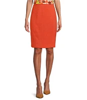 Kasper Textured Side Zip Coordinating Pencil Skirt