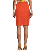 Kasper Textured Side Zip Coordinating Pencil Skirt