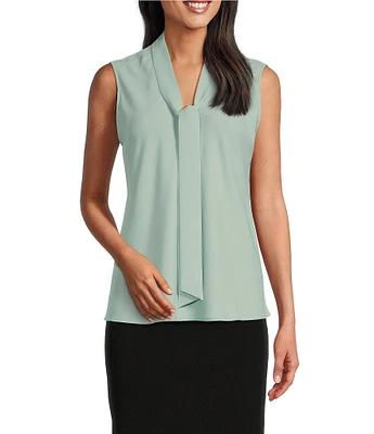 Kasper Tie Front Neck Sleeveless Blouse