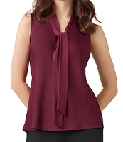 Kasper Tie-Front V-Neck Sleeveless Blouse