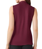 Kasper Tie-Front V-Neck Sleeveless Blouse