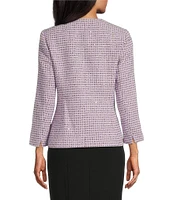 Kasper Tweed Open Front 3/4 Sleeve Jacket