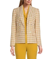 Kasper Tweed Shawl Collar Faux Double Breasted Jacket