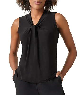 Kasper V-Neck Knot Front Sleeveless Blouse