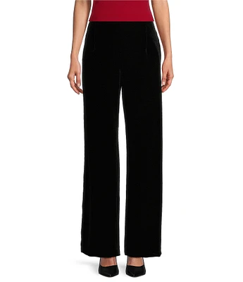 Kasper Velvet Wide Leg Pull-On Pant