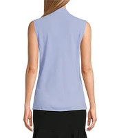 Kasper Woven Sleeveless V-Neck Tie Front Blouse