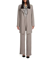 Kasper Woven V-Neck Sleeveless Tie Front Blouse
