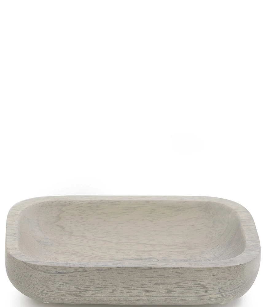 Kassatex Fiji Collection Whitewashed Mango Wood Soap Dish