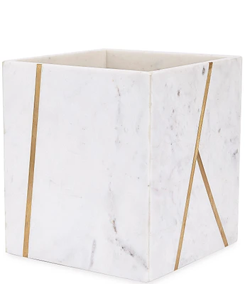 Kassatex Marble Brass Wastebasket