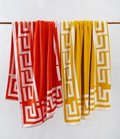 Kassatex Outdoor Colleciton Greek Key Frame Reversible Beach Towel