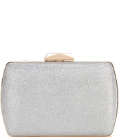 Landry Pleated Lurex Tweed Minaudiere Clutch