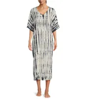 Kate Landry Woven Black Tie Dye Caftan