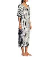 Kate Landry Woven Black Tie Dye Caftan