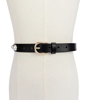 kate spade new york 0.98#double; Pearl Embellished Leather Belt