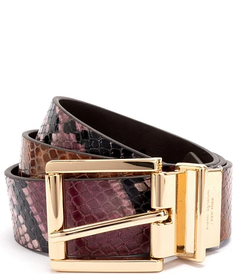 kate spade new york 1.25#double; Snake Embossed Reversible Leather Belt