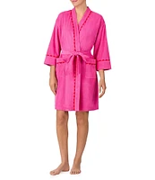 kate spade new york 3/4 Sleeve Shawl Collar Baby Terry Short Robe