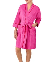 kate spade new york 3/4 Sleeve Shawl Collar Baby Terry Short Robe