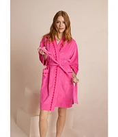 kate spade new york 3/4 Sleeve Shawl Collar Baby Terry Short Robe