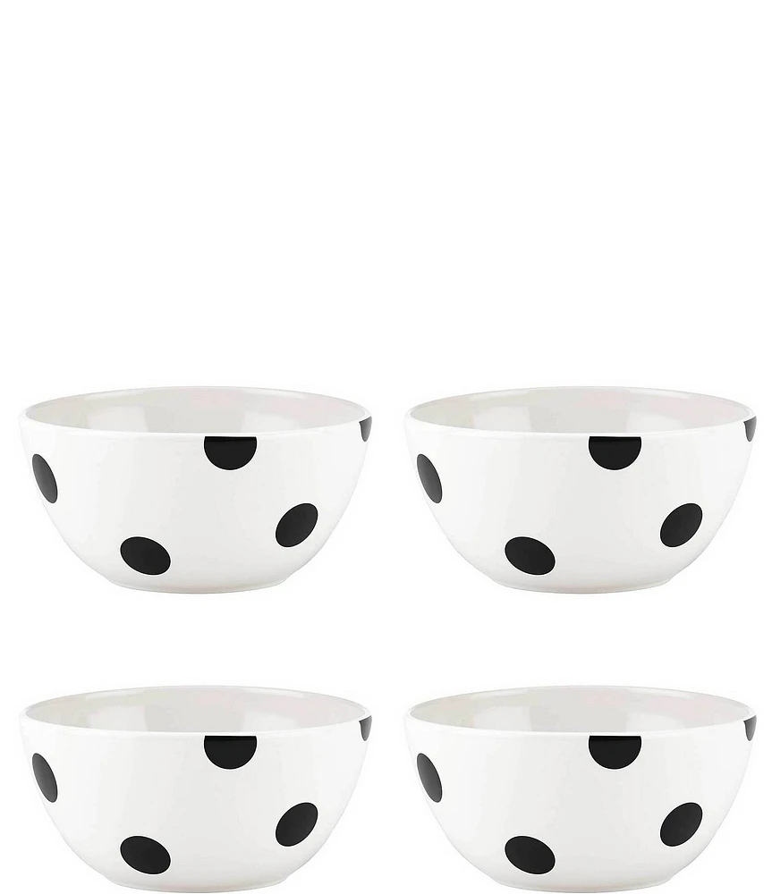 kate spade new york All in Good Taste Black Deco Dot Cereal Bowls, Set of 4