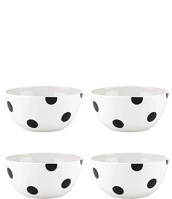 kate spade new york All in Good Taste Black Deco Dot Cereal Bowls, Set of 4