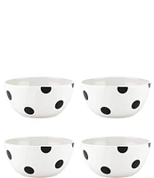 kate spade new york All in Good Taste Black Deco Dot Cereal Bowls, Set of 4