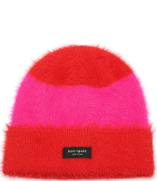 kate spade new york Awning Stripe Fuzzy Beanie