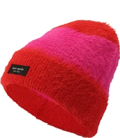 kate spade new york Awning Stripe Fuzzy Beanie