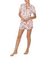 kate spade new york Brunch Date Print Short Sleeve Notch Collar Shorty Pajama Set