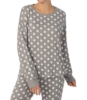 kate spade new york Brushed Sweater Jersey Long Sleeve Round Neck Dotted Pajama Set